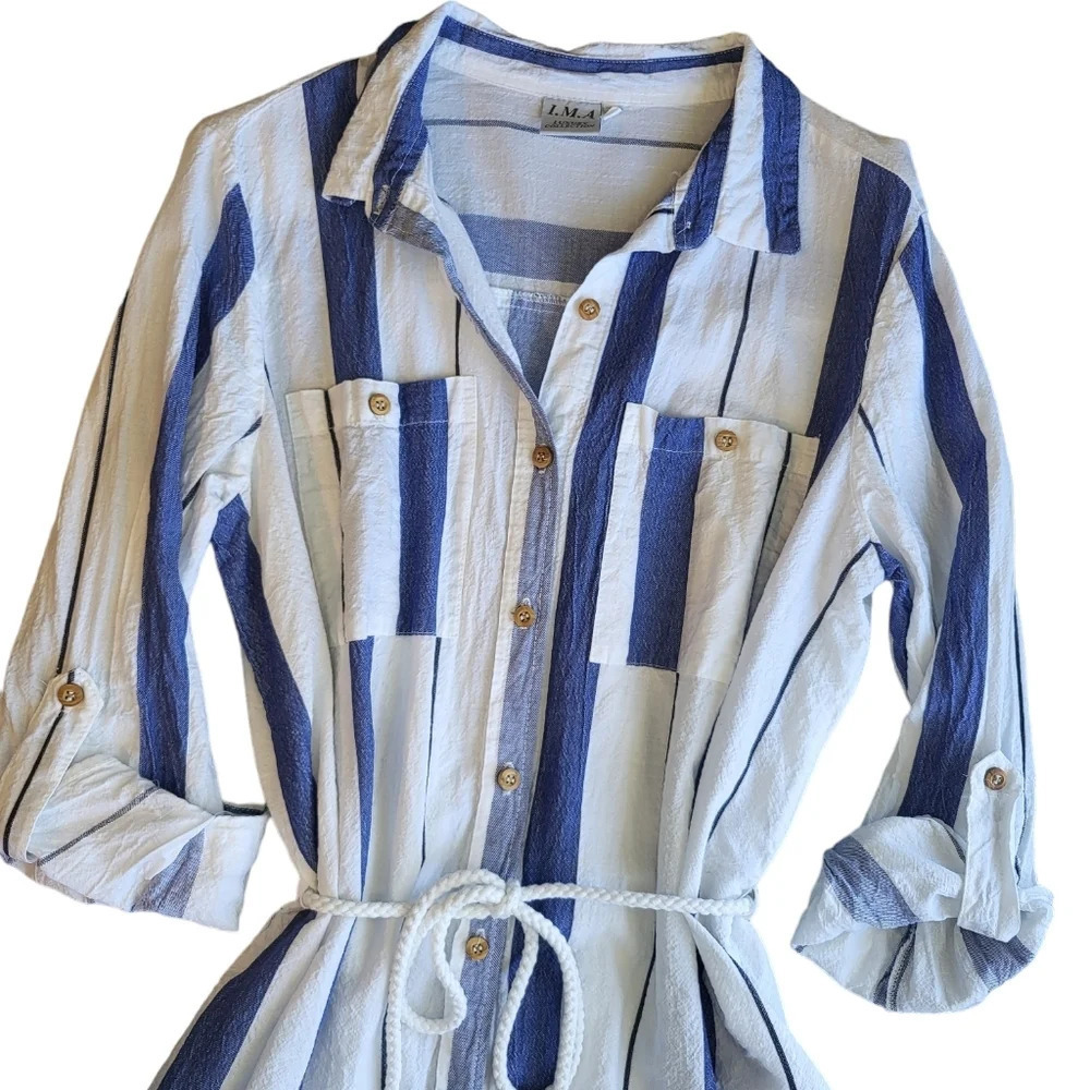 I.M.A. Luxury‎ Collection Grecian Button-up Dress with Rope Belt - Picture 4 of 9